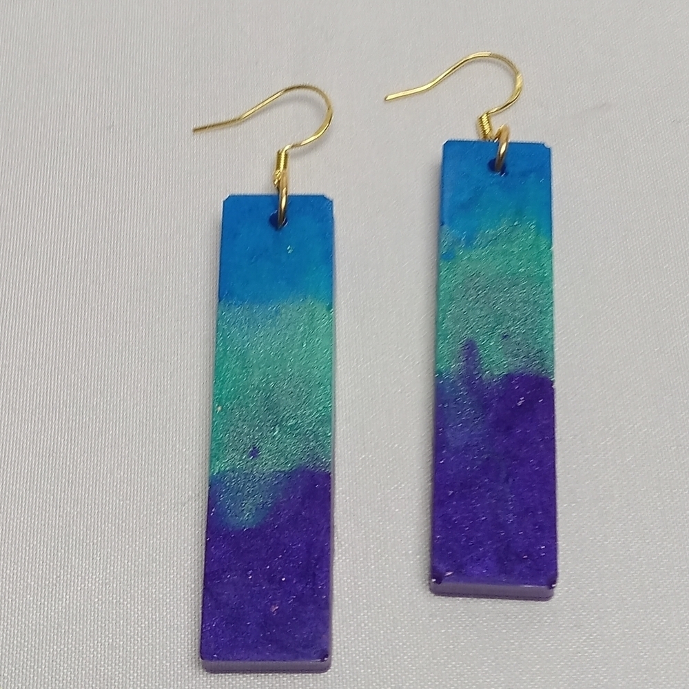 Hand Crafted Blue and Purple Earrings